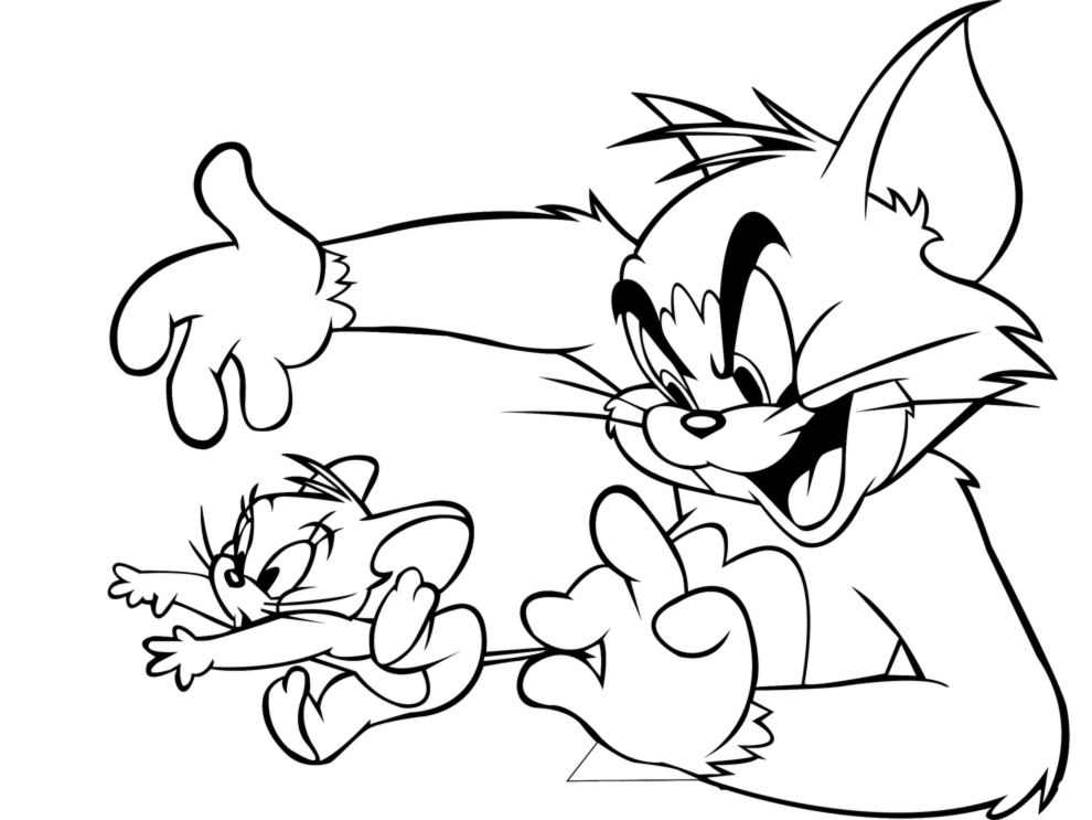 Plansa de colorat cu Tom si Jerry 5 45